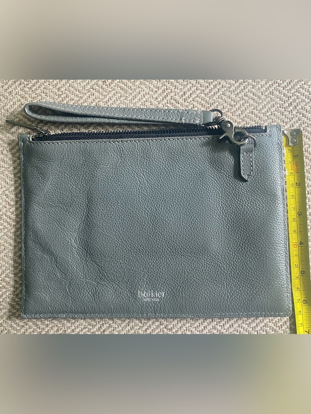Botkier Gray Pebbled Leather Wristlet Clutch